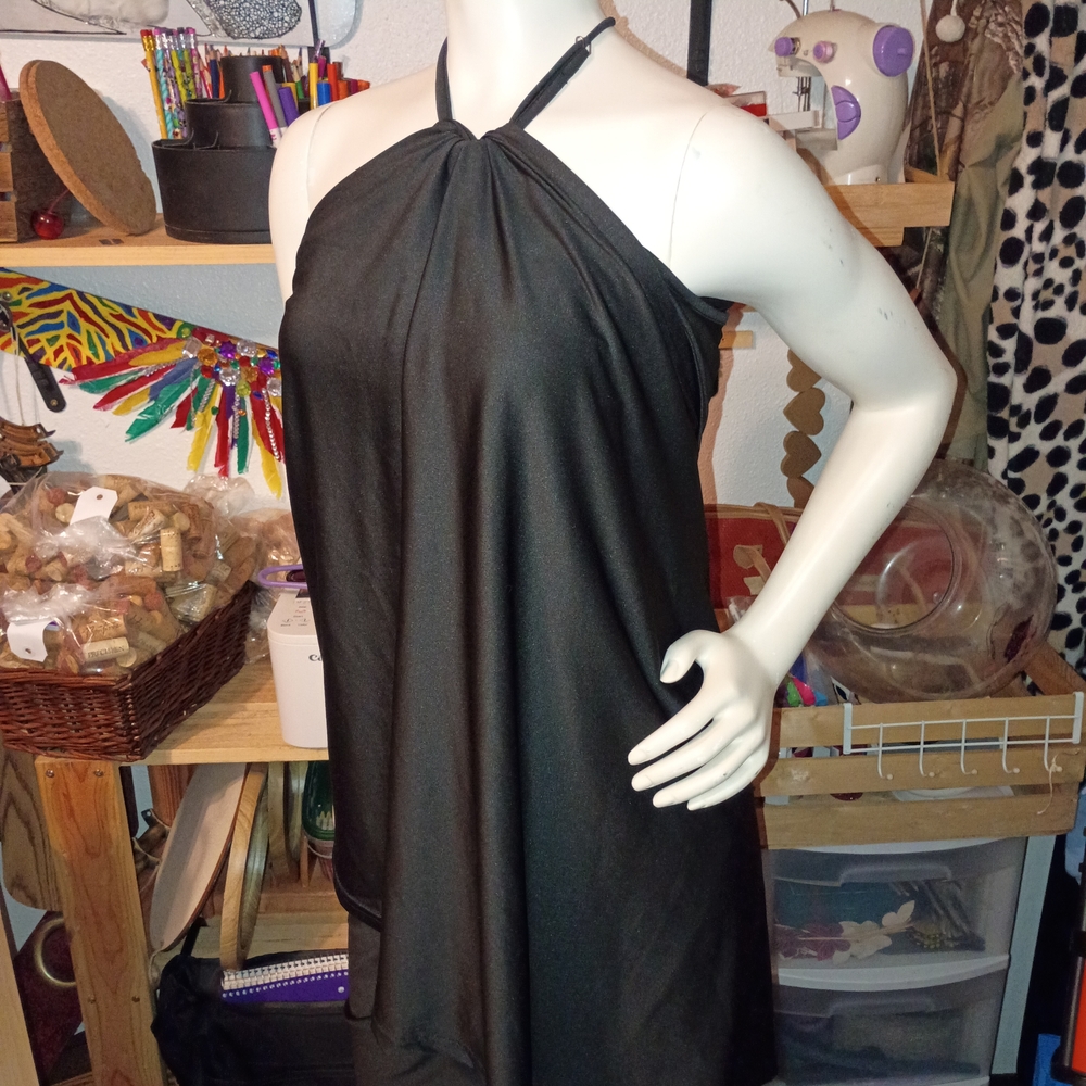 Elegant Black Wrap Midi Dress